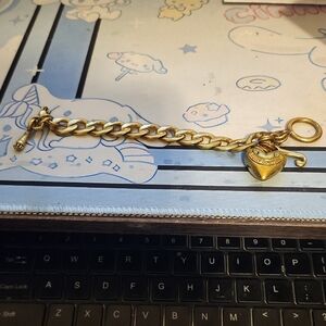 Gold Heart Charm Bracelet